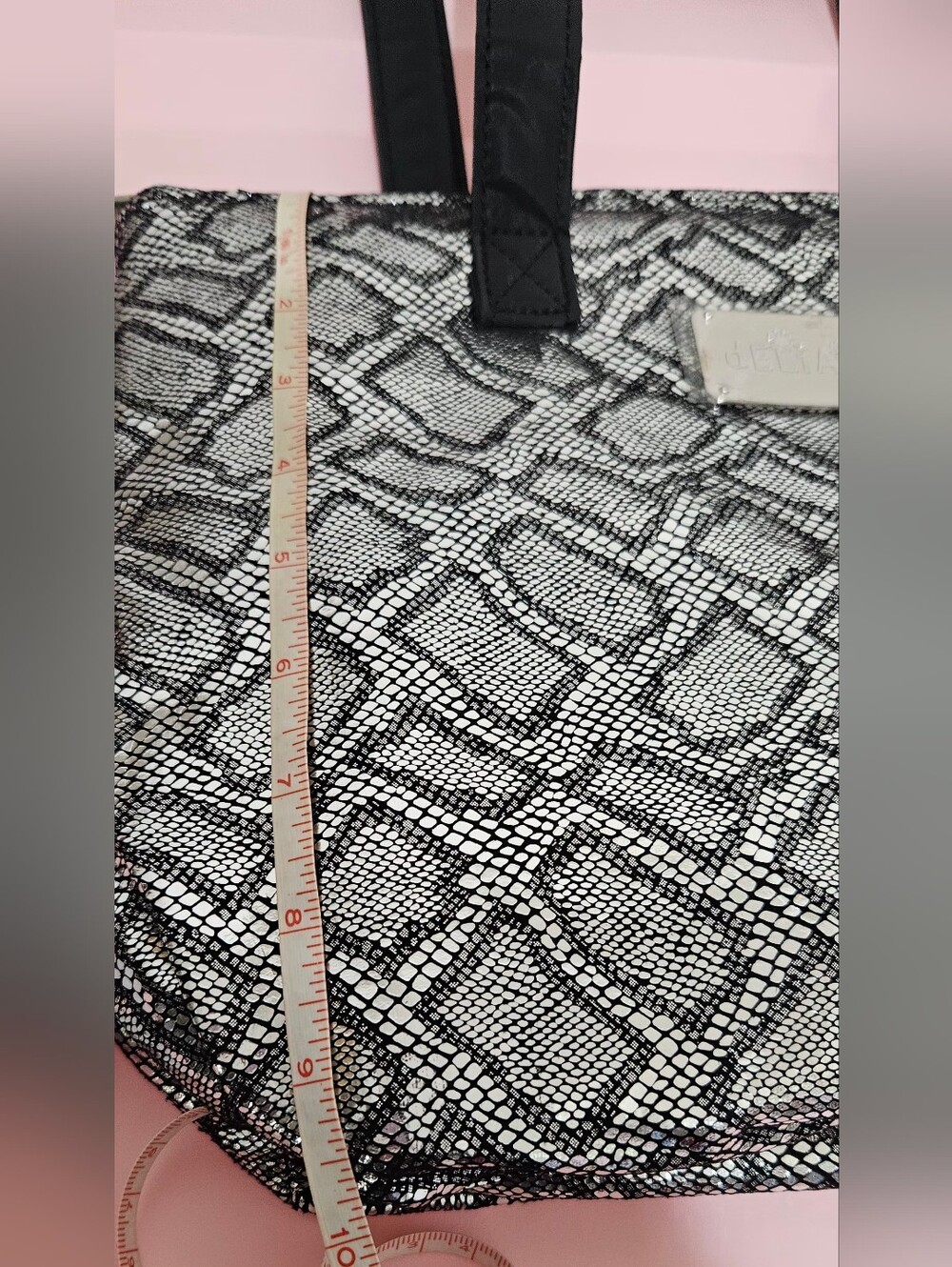 dELiA*s Black Metallic Snake-Print Tote - Picture 6 of 6